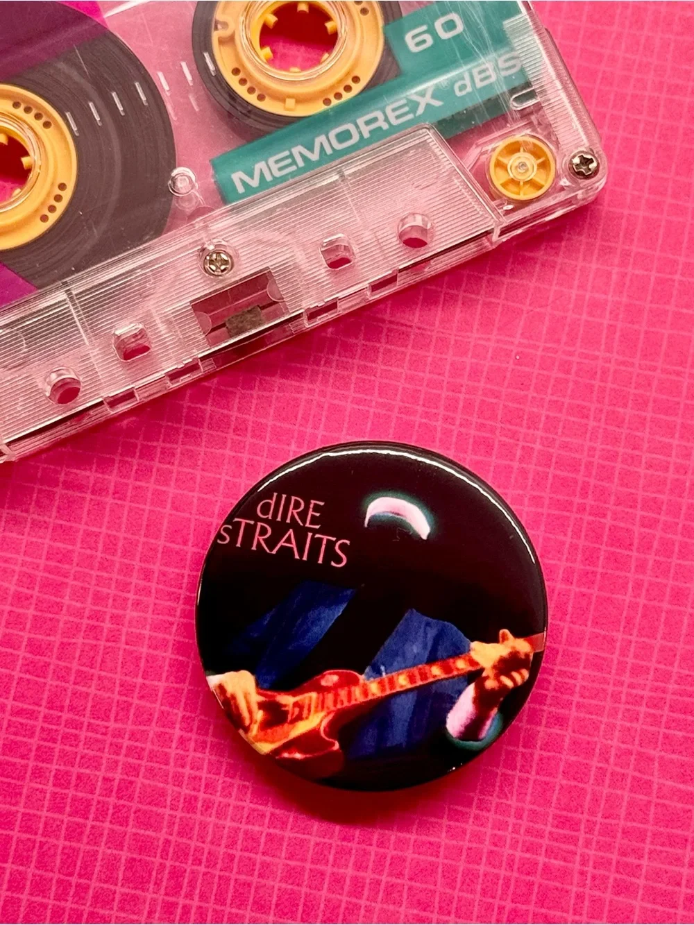 New Dire Straits Money for Nothing Music Video Retro 80s Style Button Pin 1.75”